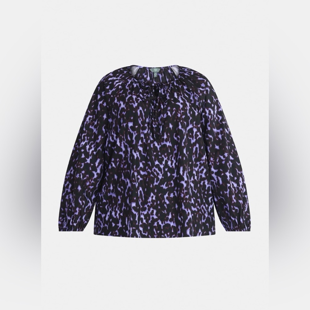 ‼️SALE‼️Terra & Sky Women's Plus Size Tie Front Blouse with Long Sleeves, 0X-3X